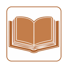 Poster - Stylized Brown Book Icon Open Pages Education Symbol Reading Learning Illustration