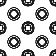 Poster - Abstract Seamless Pattern of Concentric Circles with White and Gray Fill on Black Background