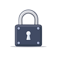 Poster - Stylized Blue Padlock Depiction with Keyhole Symbol for Security and Privacy Concepts in Graphic Design