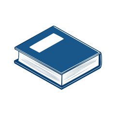 Poster - Blue Isometric Book Illustration Textbook Study Material Education Learning Design