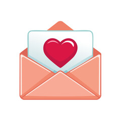 Poster - Envelope Illustration with Heart Message for Valentine's Day or Romantic Occasions