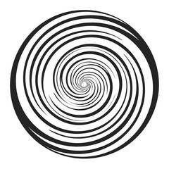 Poster - Abstract Optical Illusion in Black and White, Geometric Whirlpool Spiral, Hypnotic Pattern