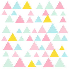Poster - Seamless Geometric Pattern with Triangles in Pastel Colors on Black Background Abstract Background Design Illustration