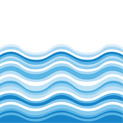 Poster - Abstract Wave Pattern Illustration Blue White Striped Water Background Design Backdrop