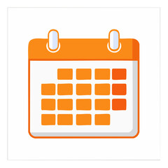 Poster - Orange calendar icon reminder date schedule for planning events appointments organization and time management in vector illustration