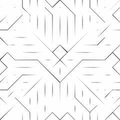 Poster - Geometric line art pattern symmetrical monochrome abstract design background illustration, decorative modern lines, simple minimalist seamless shapes wallpaper