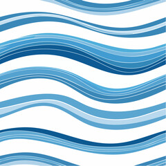 Poster - Abstract blue wave background design with curved stripes vector illustration