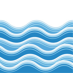 Poster - Seamless water wave pattern with blue and white lines for marine backgrounds and graphic design projects flowing dynamic sea surface