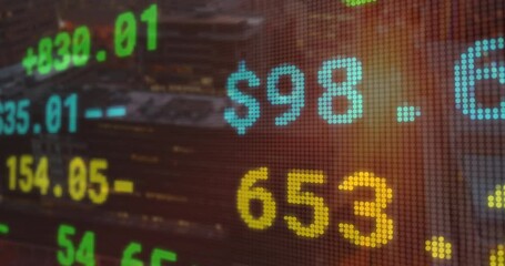 Poster - Transparent financial ticker overlay opening and updating stock currency data showing market shifts
