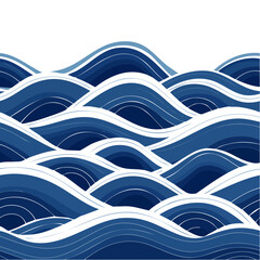 Poster - Abstract Blue Waves Illustration Calm Ocean Surface Water Graphic Design Elements