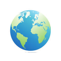 Poster - Illustrated World Globe Rotating Displaying Continents on Black Backdrop