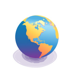 Poster - Globe illustration showing the Americas, world depiction with continents, 3D isometric planet earth