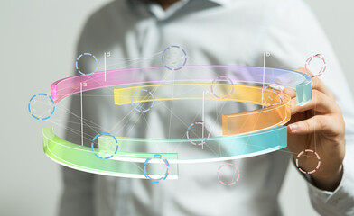 Aufkleber - Abstract image of interconnected data points. Ideal for technology, business, and analytics concepts.