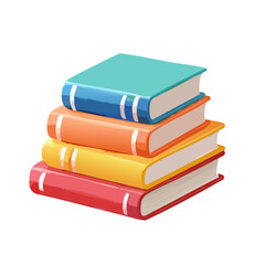 Poster - Stack of Four Colorful Books, Education and Knowledge Concept, Academic Subjects