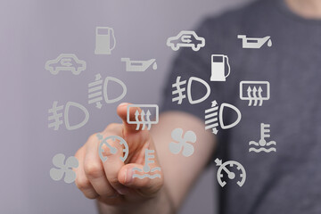 Aufkleber - Learn to identify and understand common car dashboard warning lights and indicators.