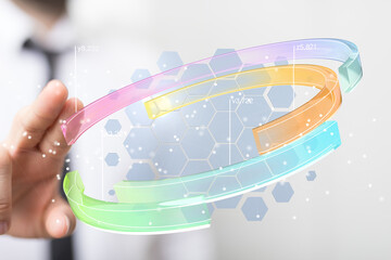 Aufkleber - Abstract image depicting business growth, data analysis, and technological advancement.