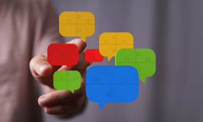 Aufkleber - Teamwork, problem-solving, collaboration, communication, strategy, puzzle, solution, success, innovation, ideas, connection, teamwork, unity, partnership,