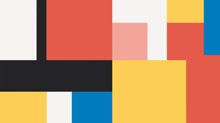Poster - Geometric shapes construct bold abstract composition background design