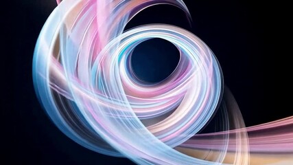 Poster - Abstract Flowing Lines: A captivating image featuring swirling, luminous lines in shades of blue, pink, and white, against a dark backdrop. The dynamic composition suggests movement and energy.