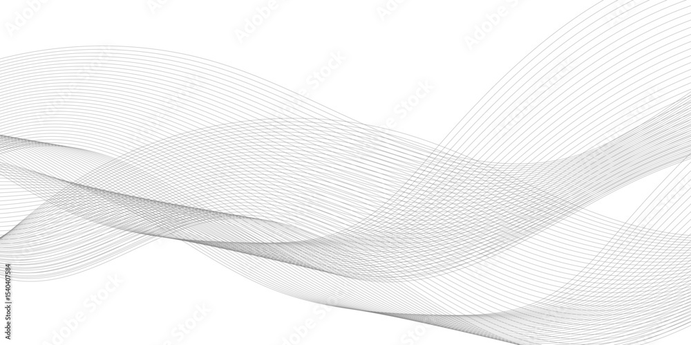 Abstract wavy grey lines stream element for design on white background ...