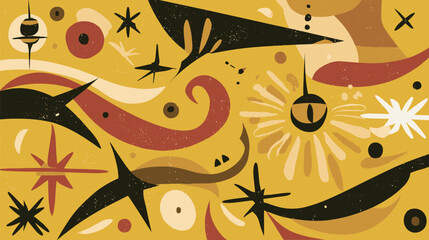 Poster - Abstract shapes generate patterns amid a textured monochrome surface background