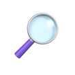 © UTTAM SARKAR - Purple and silver magnifying glass cartoon 3d render isolated on transparent background