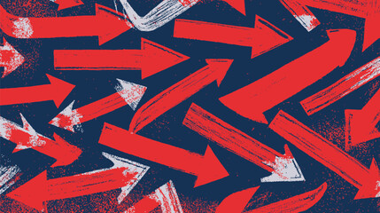 Poster - Directional arrows point randomly across dark background illustrating chaotic navigation scenario