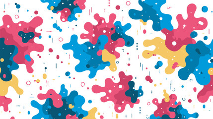 Poster - Abstract shapes float amidst scattered dots creating vibrant pattern backdrop