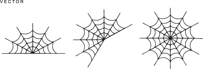 Spiderweb icon set. Outline set of spiderweb vector illustration, Halloween decoration element on a white background