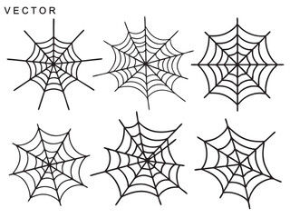 Spiderweb icon set. Outline set of spiderweb vector illustration, Halloween decoration element on a white background