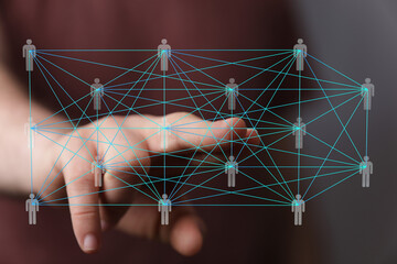 Poster - Abstract image of interconnected people, symbolizing global networking and digital communication.