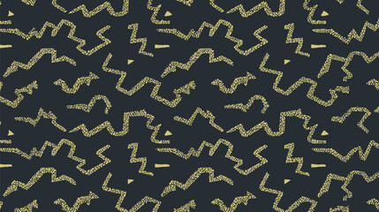 Poster - Abstract dotted shapes create dynamic graphic pattern on black backdrop detail