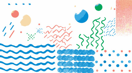 Poster - Abstract shapes compose pattern on white background showcasing artistic design visual