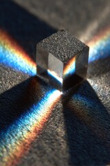 Poster - Light dances through a clean prism, creating vibrant colors on a dark surface