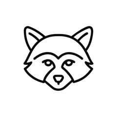 Poster - Hand drawn raccoon face line art illustration cute animal design