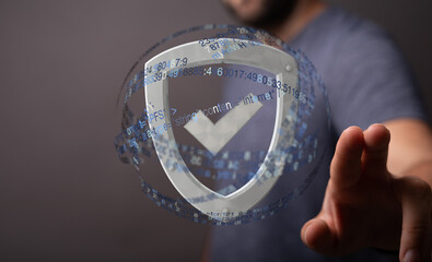 Aufkleber - Secure your data with robust cybersecurity.  Protect against threats with advanced digital shield technology.