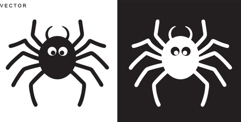 spider silhouette, spider logo icon vector illustration on a white background