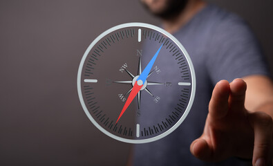 Aufkleber - Modern compass graphic.  Perfect for navigation, direction, and travel concepts. High-quality image.