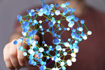 Poster - Abstract image of a complex network, representing connection and global communication.