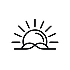 Poster - Hand drawn sunrise sun line art minimalist design