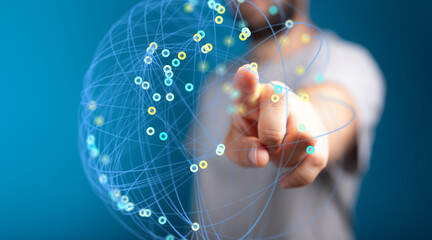 Aufkleber - Connecting the world through advanced technology.  See the future of networking.