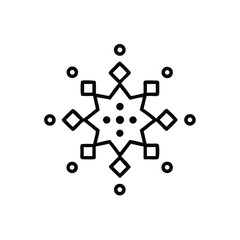 Poster - Abstract hand drawn geometric snowflake design element