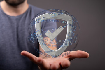 Aufkleber - Digital security concept.  Protected data, secure network.  Cyber safety.