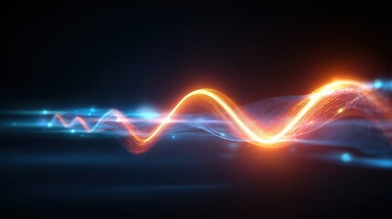 Aufkleber - Abstract visual representation of colorful sound waves with a dark background, showcasing dynamic movement and energy.