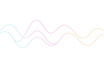 Poster - Colorful wavy lines flowing on a transparent background, creating an abstract design with a sense of motion and energy