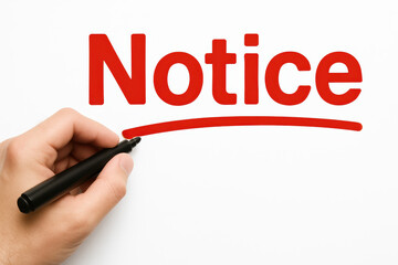Poster - a emphasizes an important alert by drawing a bold underline beneath a striking attention message sym