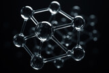 Transparent spheres connected by glossy rods illustrate the concept structure and connection vital for innovation and growth