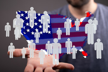 Aufkleber - Visual representation of the US population, highlighting connection and community.