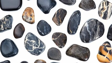 Aufkleber - A collection of rocks perched on a clean, white surface