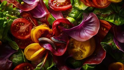 Poster - A close-up shot of a fresh salad featuring juicy tomatoes and crisp lettuce